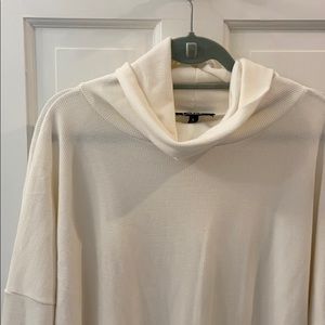 Cream cowl turtleneck dress